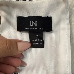 I.N. San Francisco Black and White Striped Dress with Floral Detail thumbnail 7