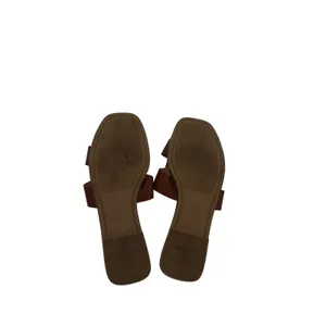 A New Day Womens Brown Faux Leather Cutout Slide Sandals Size 9.5 Open‎ Toe thumbnail 6