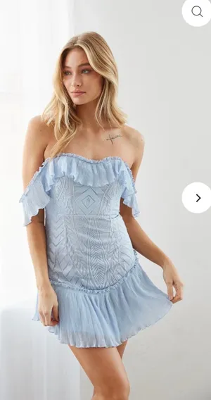 Hello Molly Blue Mini Dress Size Medium thumbnail 1