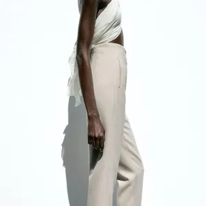 Zara Cream Trousers with Classic Pleats thumbnail 5