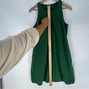 Lou & Grey Stretch‎ Woven Forest Green Sleeveless Zip Neck Mini Dress Size S thumbnail 10