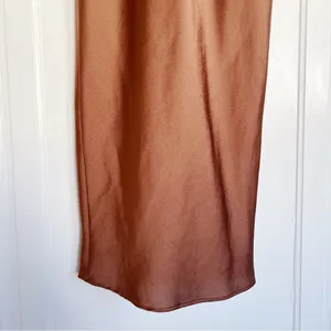 House of CB • Myrna Chocolate Satin Corset Slip Dress brown bustier boned bodice thumbnail 8