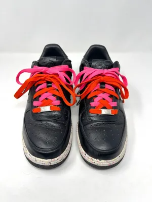 Nike Air Force 1 Supreme Low Black Laser Pink Speckled Sole Double Laced Size 9 thumbnail 2