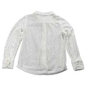 Stella+Ginger‎ Lace Crochet Pointelle Shirt Women XL Cottagecore White Button thumbnail 5