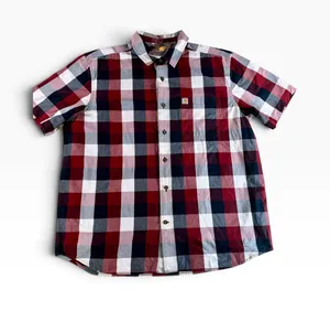 Carhartt Men’s XL Regular Plaid Short Sleeve Button Up Shirt Red Navy NWT thumbnail 1