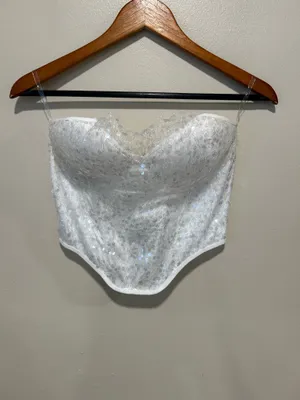 White sequin corset top Size L thumbnail 4