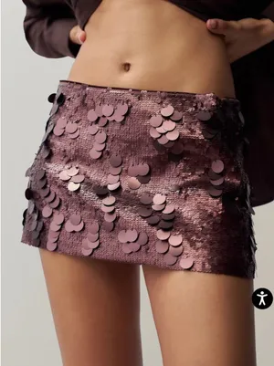 Danielle Guizio Low-Rise Paillette Skirt thumbnail 1