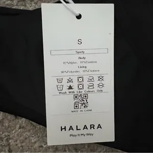 Halara Solid U Neck Bikini Top Swimsuit Small Women’s Black NWT thumbnail 4