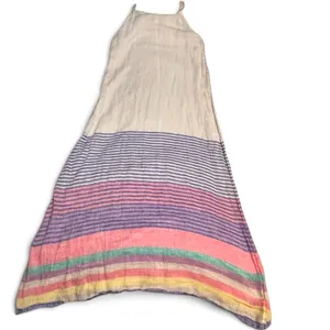C&C California 100% Linen Stripe Maxi Dress XS Coastal Boho Summer Slip Dress thumbnail 5