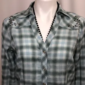 a.n.a. country western style long sleeve blouse thumbnail 2