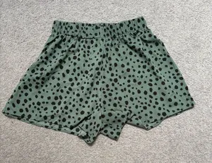 SHEIN Green and Black Dalmatian High Waisted Shorts thumbnail 1