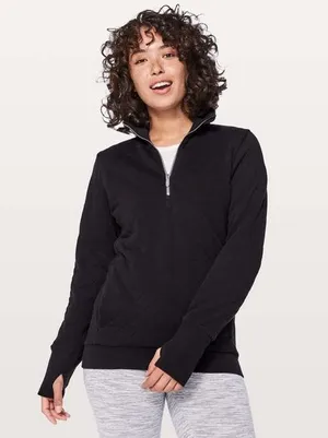 Lululemon Forever Warm Pullover Quilted Black Size 10 thumbnail 1