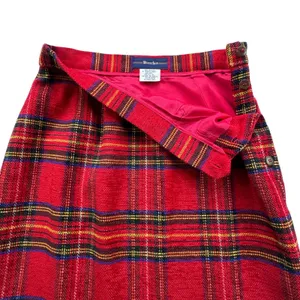 VTG Breeches Red Tartan Plaid Skirt‎ Suit Set Womens 8 Wool Blend Blazer Skirt thumbnail 9