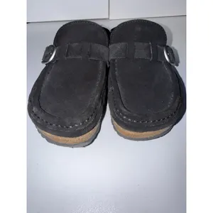 Birkenstock Buckley Shearling Suede Leather Tan Brown Slip On Clog Mule Sandal L thumbnail 5