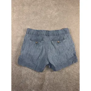club monaco chambray shorts womens‎ size 4 blue lyocel soft thumbnail 4