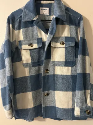 Old Navy Soft Plaid Brushed Shacket thumbnail 2