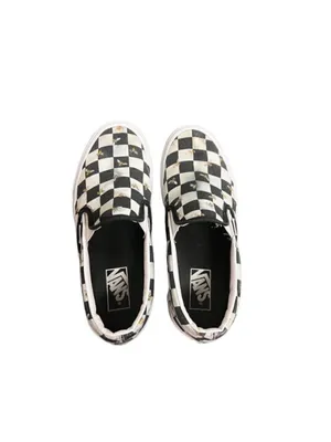 VANS Classic Slip On Sneakers Unisex 8 Black White Bee Check Skate thumbnail 3