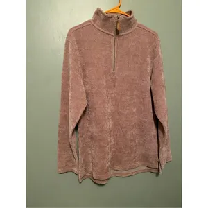 Prissy Jane Brown Beige 1/4 Zip Pullover Size Medium Tan thumbnail 2