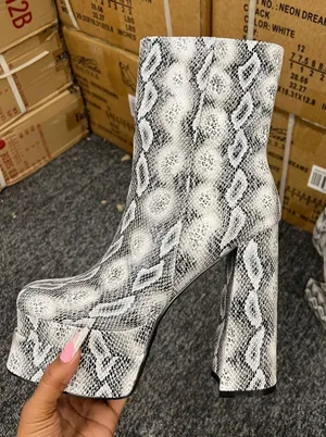 Snakeskin Booties Size 7 thumbnail 1