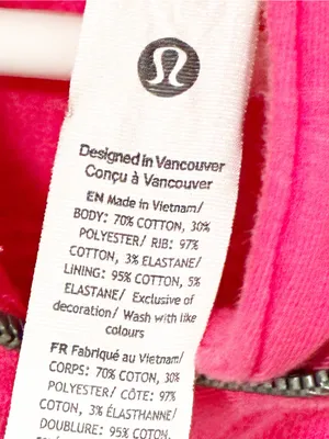 Lululemon Lip Gloss Pink Scuba Full Zip Cropped Hoodie Sweatshirt Size 10 thumbnail 3