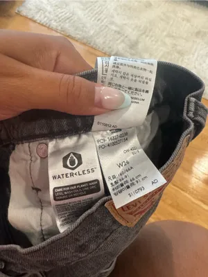 Levi’s 501 Original High Rise Cut Off Denim Shorts Gray Black Distressed Women’s thumbnail 2
