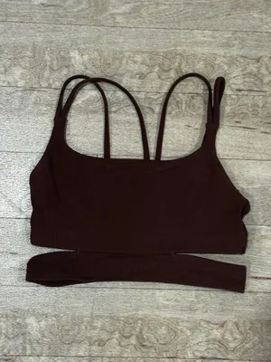 Lululemon Ribbed Nulu Strappy Yoga Bra *Light Support, A/B Cup Java Size 6 thumbnail 3