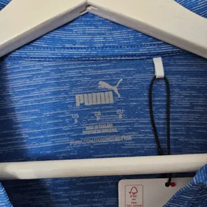 NWT Puma Shirt Golf Womens Icon Heather Polo Lapis Blue Short Sleeve Small Vneck thumbnail 5