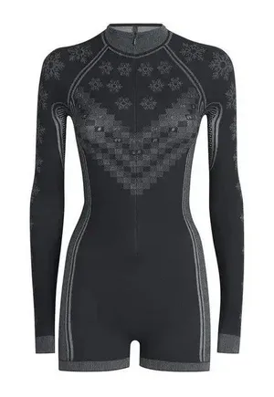 SKIMS FIRST LAYERS Half Zip Onesie 2X/3X OBSIDIAN WINTER FAIRISLE New thumbnail 1