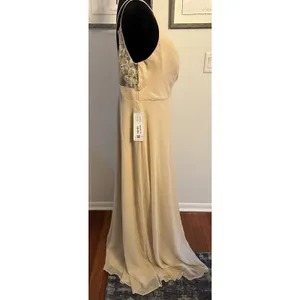 Azazie "Thana" Dress Champagne~Bridesmaid Formal Event Prom Wedding Size A16 NEW thumbnail 8