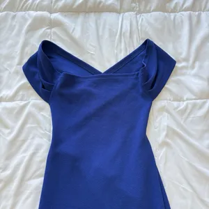 Womens Blue Midi Dress Slit Coquette Dainty Romantic Cocktail‎ Open Back Whimsy thumbnail 2