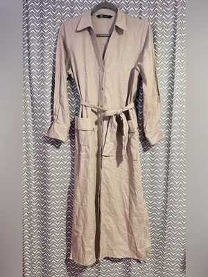 Zara | Linen Blend Midi Dress, Small thumbnail 2