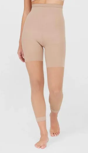 SPANX Assets High Falutin Footless Tights Beige Size F Holiday Shapewear thumbnail 1