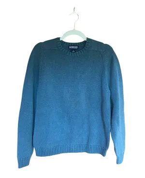 Lands End Turquoise Crew Neck Sweater thumbnail 1