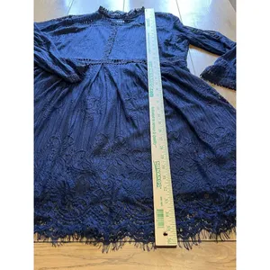 SUZANNE BETRO Navy Blue Lace Bodice Pleated Dress Women's Size XL -‎ NWT $100 thumbnail 10
