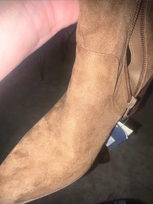 Women's Brown Suede Mid-Calf Block Heel Boots size 6 thumbnail 5