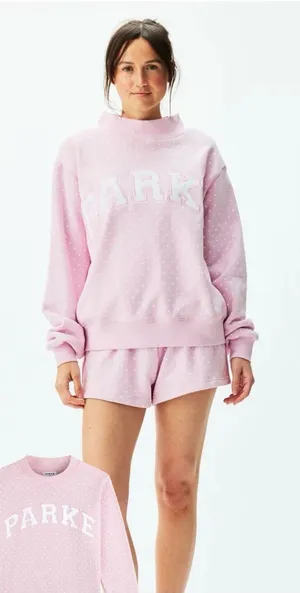 READY TO SHIP! PARKE Pink Polka Dot Mockneck L/XL thumbnail 4