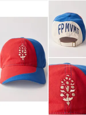 Free People Rule The Court Baseball Hat - Blue Red Combo thumbnail 2