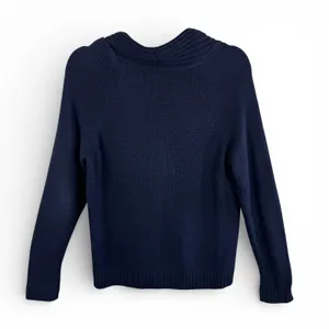 Talbots Vinatge Navy Blue Shawl Collar Button Front Cardigan Sweater Cotton S thumbnail 2