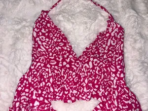 SheIn Pink leopard print halter top thumbnail 2