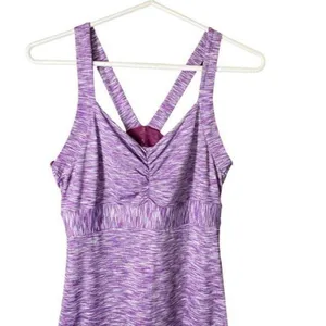 PrAna Women's Amaya Eggplant Purple Space Dye Shelf‎ Bra Racerback Dress Size S thumbnail 2