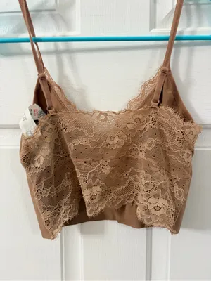 Forever 21 Lace-Trim Brami Crop Top - Brown thumbnail 3