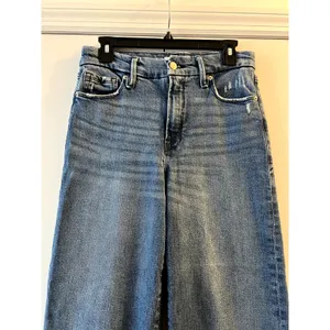 Good American Good Waist Palazzo Crop Jeans Blue Indigo 338 Size 6 28 thumbnail 5