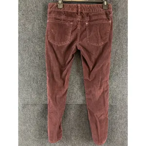 Free People Corduroy Pants Burgundy Wine Skinny Retro Boho Womens Size 28 thumbnail 10
