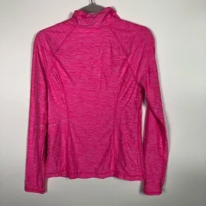 Zella Women's‎ Athletic Zip Neck Long Sleeve Shirt Bright Pink Heathered Size M thumbnail 9
