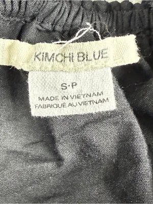 Kimchi Blue Black Puff Sleeve Peplum Top Open Back Tie Coquette S thumbnail 3