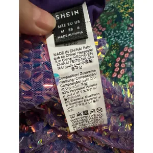 Shein Purple Iridescent Sequin Halter Mini Dress Fairycore Bodycon Size 6 M thumbnail 4