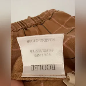 ROOLEE Harvest Plaid Check Modest Prairie Long Sleeve Linen Top Small‎ thumbnail 5