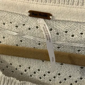 Free People Sandcastle Crop Sweater in White thumbnail 5