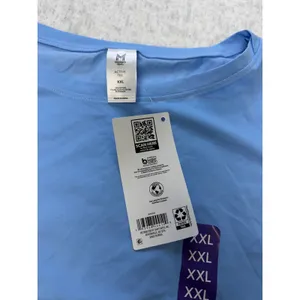 Members Mark Womens Active Tee XXL‎ Blue Short Sleeve Moisture Wicking Relax Fit thumbnail 2