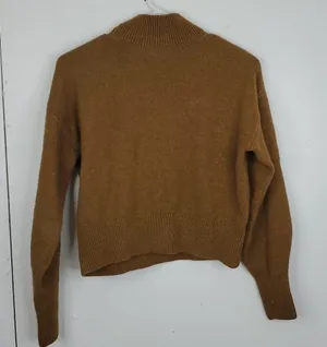 Cropped Sweater Long Sleeve Mock Neck Wool Blend WOmens XS thumbnail 6